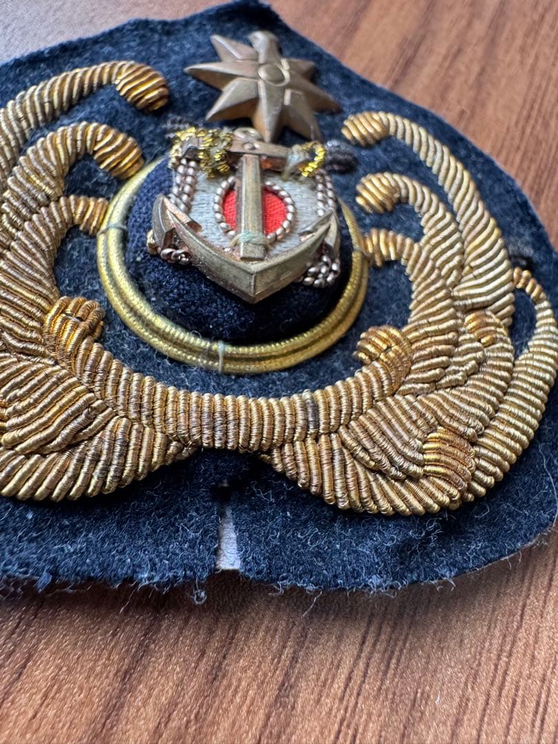 日本海軍 帽章 金モール刺繍 当時物 帝国海軍